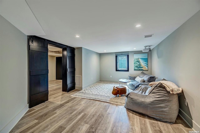 living room with wood-type flooring