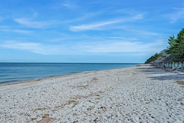 property view of water featuring a view of the beach