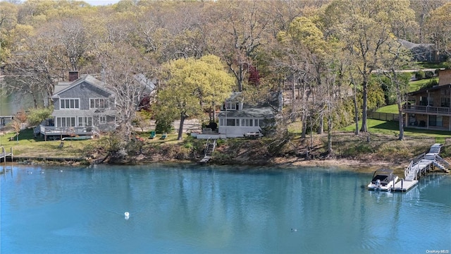 water view with a boat dock