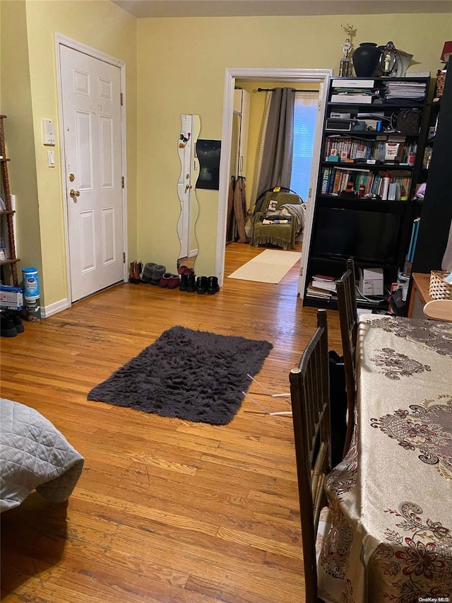 interior space with hardwood / wood-style floors