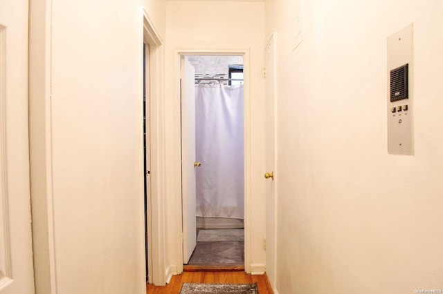 hall featuring light hardwood / wood-style flooring