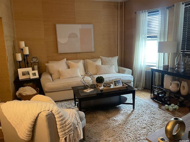 living room featuring wood-type flooring