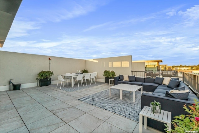 view of patio featuring an outdoor hangout area