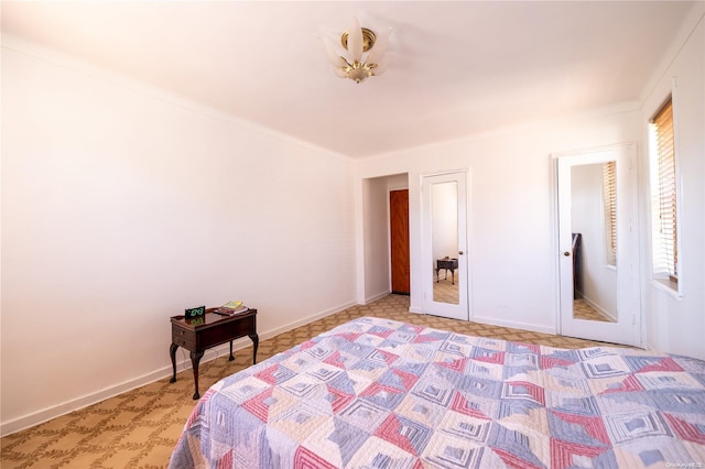 bedroom featuring french doors