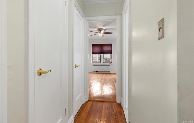 hallway featuring wood-type flooring