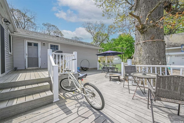 view of wooden deck