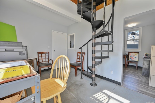 interior space with concrete floors