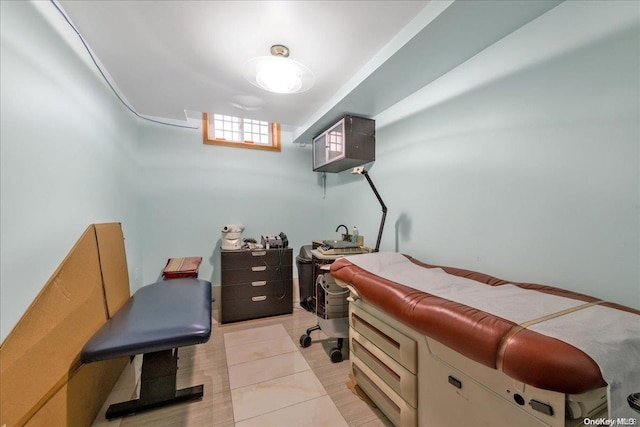 office with light tile patterned flooring