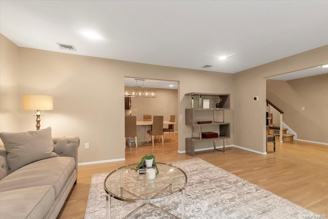 living room featuring wood-type flooring