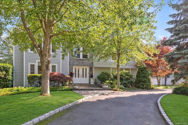 view of front of house with a front yard