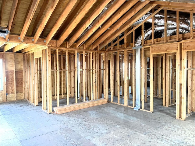 misc room featuring lofted ceiling