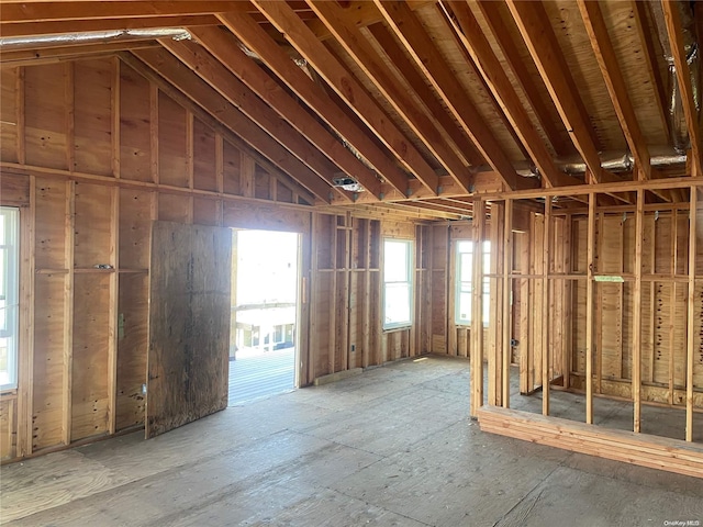 miscellaneous room with vaulted ceiling