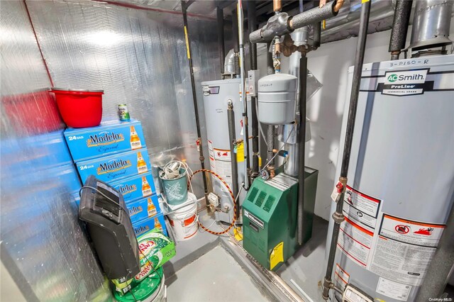 utility room with gas water heater