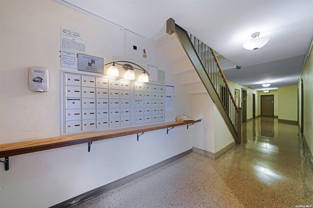 hall with mail boxes