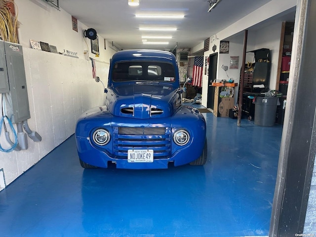 garage featuring electric panel