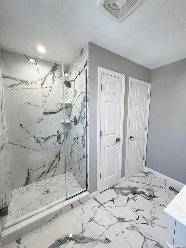 bathroom featuring walk in shower