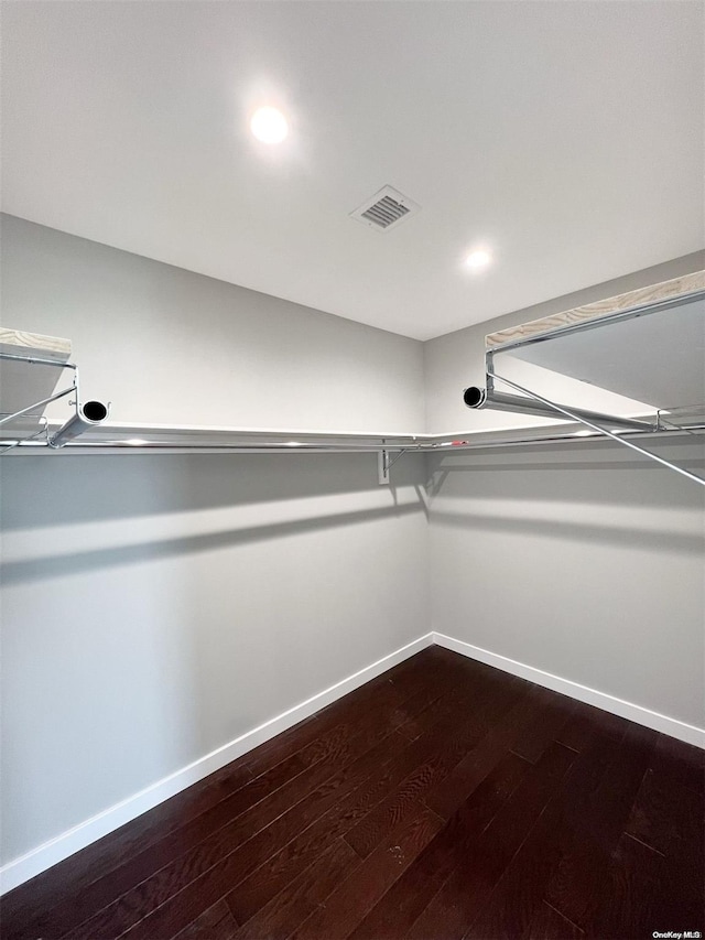 spacious closet with hardwood / wood-style flooring