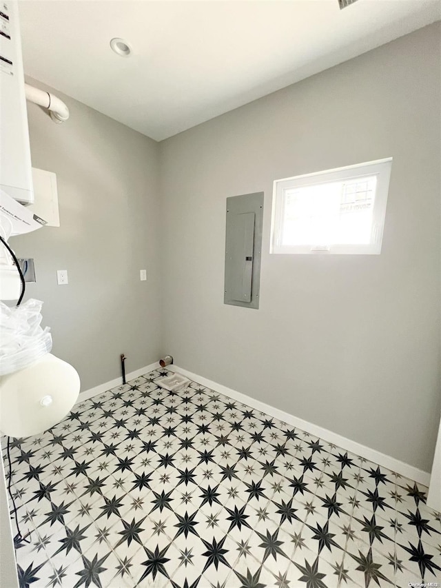 bathroom featuring electric panel