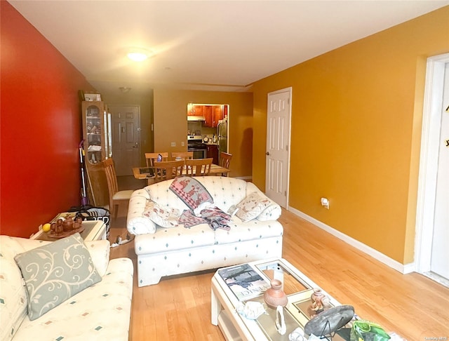 living room with light wood-type flooring