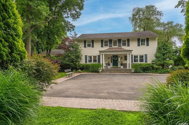 colonial house with a porch