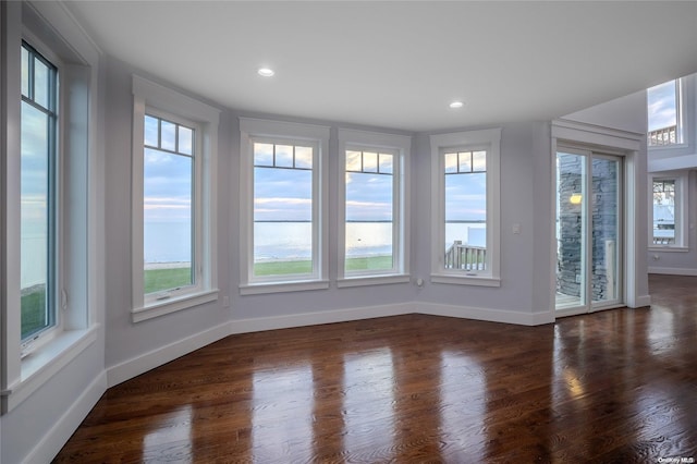 spare room featuring dark hardwood / wood-style flooring