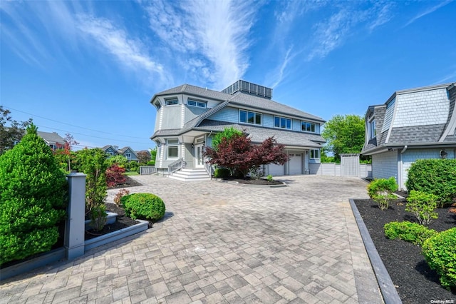 view of front of home with a garage