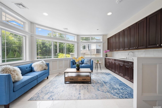 interior space featuring sink