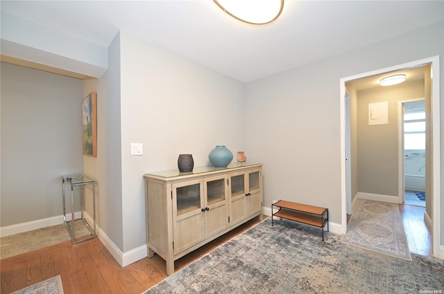 hall featuring light hardwood / wood-style flooring