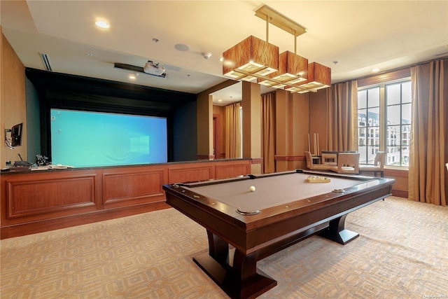 rec room featuring billiards