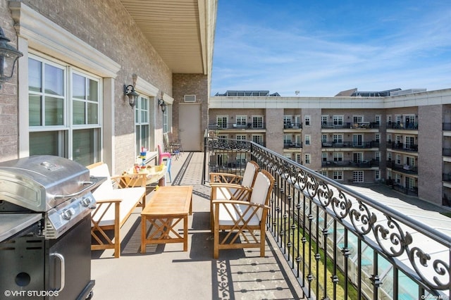 balcony with a grill