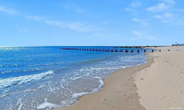 property view of water with a beach view