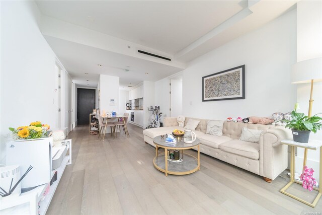 living room featuring light hardwood / wood-style floors