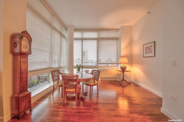 dining room with hardwood / wood-style floors