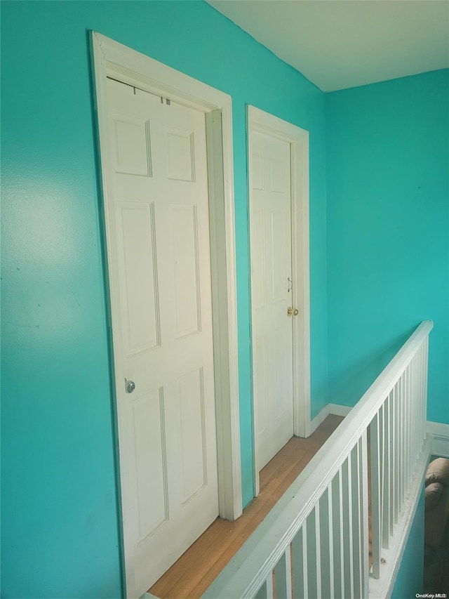 hallway featuring light hardwood / wood-style flooring