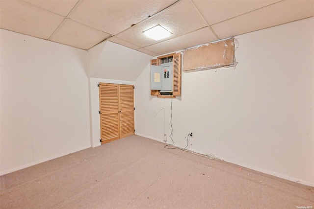 basement with a drop ceiling