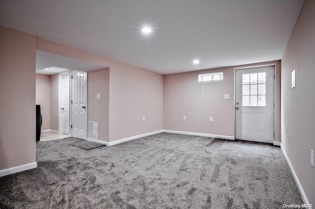 6 George Ave, Hicksville, NY 11801 - below grade area featuring carpet flooring and recessed lighting