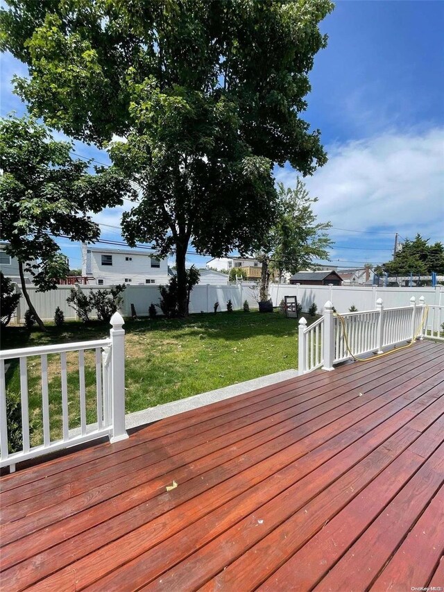 6 George Ave, Hicksville, NY 11801 - wooden deck featuring a fenced backyard