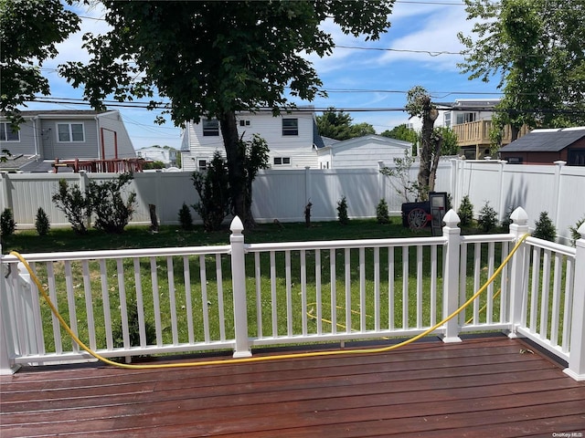 6 George Ave, Hicksville, NY 11801 - wooden deck with a fenced backyard