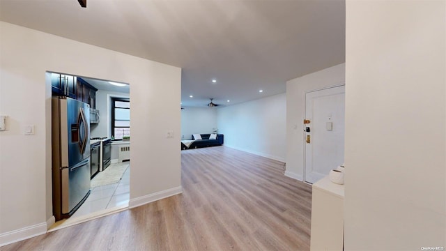 interior space with light hardwood / wood-style flooring