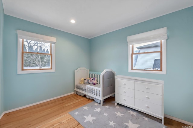 unfurnished bedroom featuring light hardwood / wood-style flooring