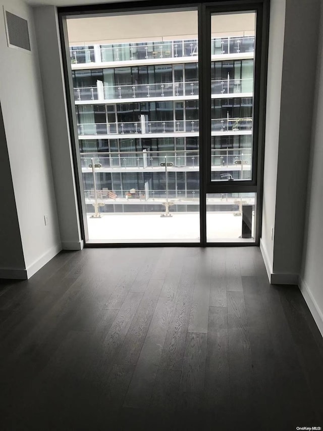 unfurnished room with dark hardwood / wood-style floors and plenty of natural light