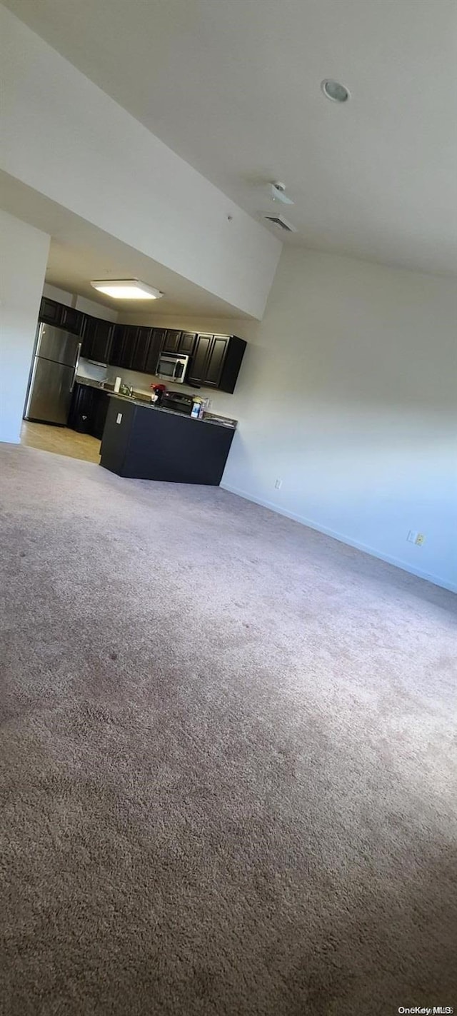 basement with carpet floors