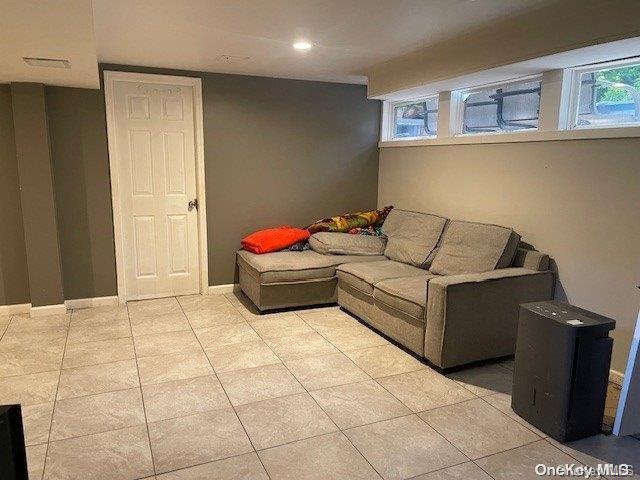 view of tiled living room