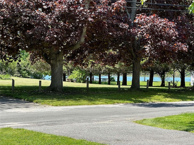 view of road featuring a water view