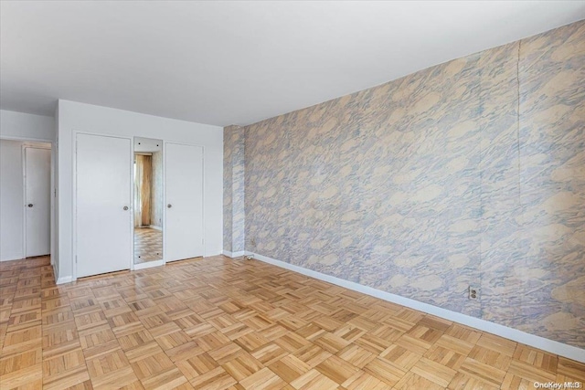 empty room featuring light parquet floors