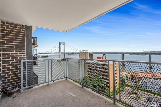 balcony with a water view