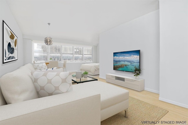 living room with hardwood / wood-style flooring