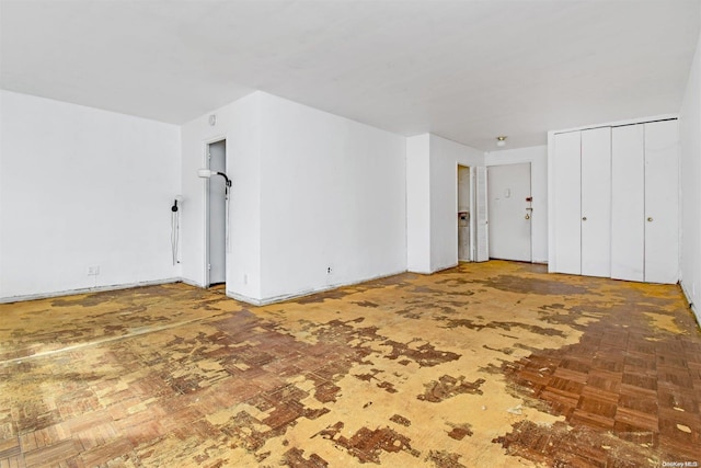 empty room with parquet floors