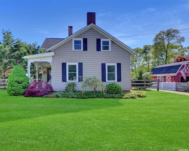 exterior space featuring a front lawn