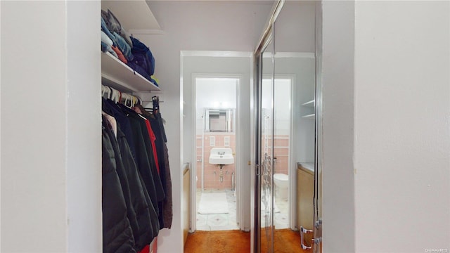 spacious closet featuring sink